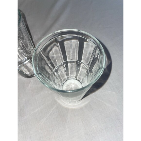 Pasabahce Pair of Two Glass Tumblers Size 3.25x6 Windowpane Block 16 Oz EUC - Picture 10 of 12